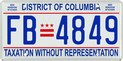 DC license plate FB4849