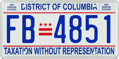 DC license plate FB4851