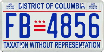 DC license plate FB4856