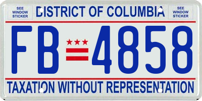 DC license plate FB4858