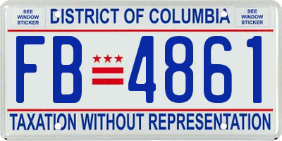 DC license plate FB4861