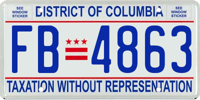 DC license plate FB4863