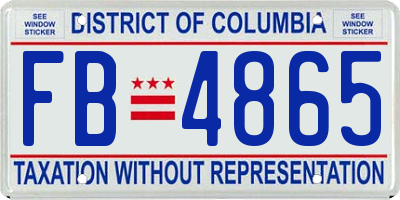 DC license plate FB4865