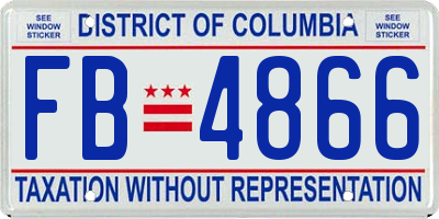 DC license plate FB4866