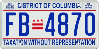 DC license plate FB4870