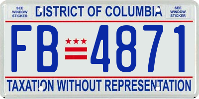 DC license plate FB4871