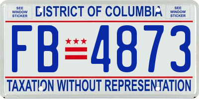 DC license plate FB4873