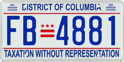 DC license plate FB4881