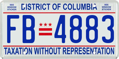 DC license plate FB4883