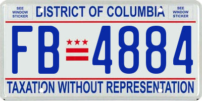 DC license plate FB4884