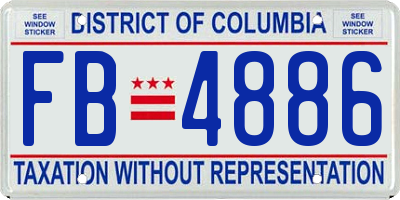 DC license plate FB4886