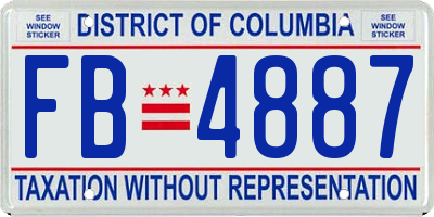 DC license plate FB4887