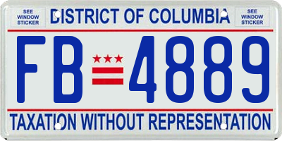 DC license plate FB4889