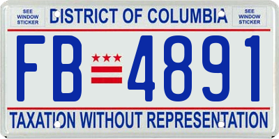 DC license plate FB4891