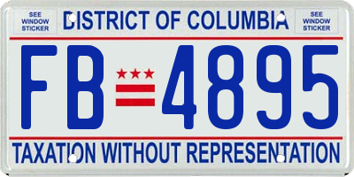 DC license plate FB4895