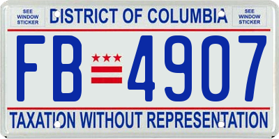 DC license plate FB4907