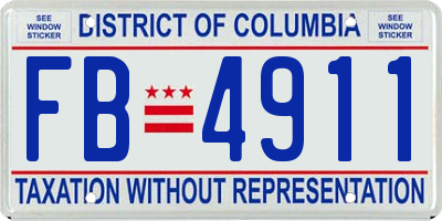 DC license plate FB4911