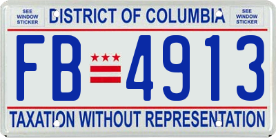 DC license plate FB4913