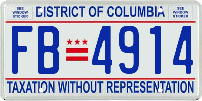 DC license plate FB4914