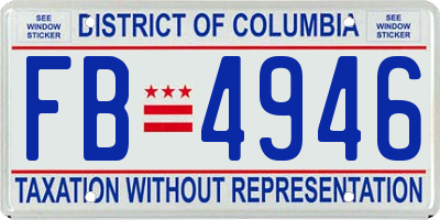 DC license plate FB4946