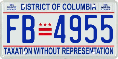 DC license plate FB4955