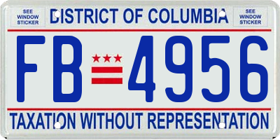 DC license plate FB4956