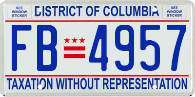 DC license plate FB4957