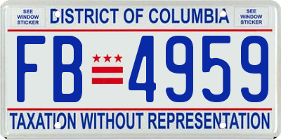 DC license plate FB4959