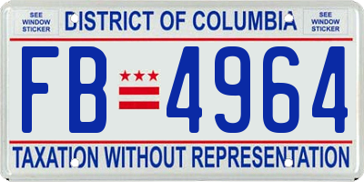 DC license plate FB4964