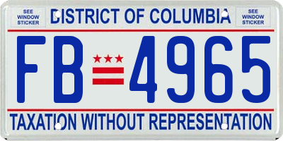 DC license plate FB4965