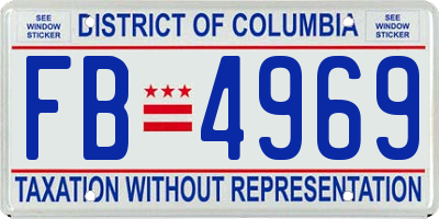 DC license plate FB4969