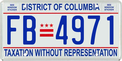 DC license plate FB4971