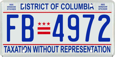 DC license plate FB4972