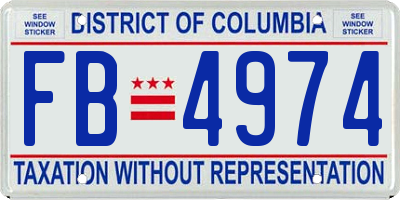 DC license plate FB4974