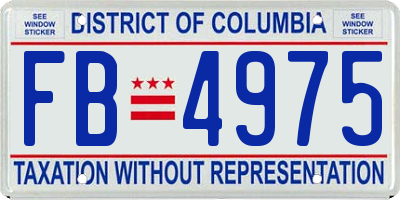 DC license plate FB4975