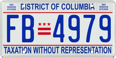 DC license plate FB4979