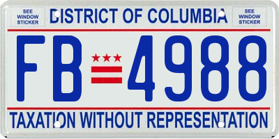 DC license plate FB4988