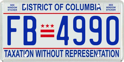 DC license plate FB4990