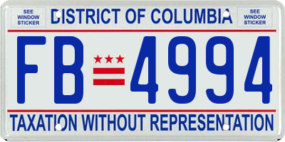 DC license plate FB4994