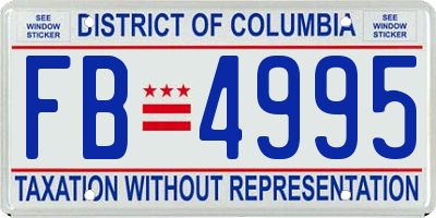 DC license plate FB4995