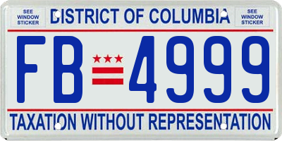 DC license plate FB4999