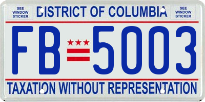 DC license plate FB5003