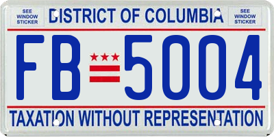 DC license plate FB5004