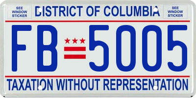 DC license plate FB5005