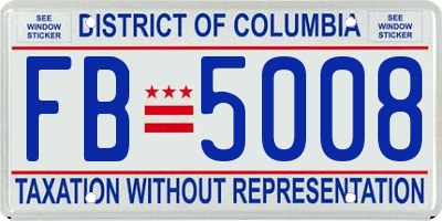 DC license plate FB5008