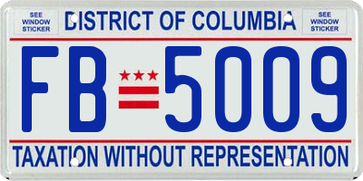 DC license plate FB5009