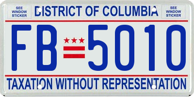 DC license plate FB5010