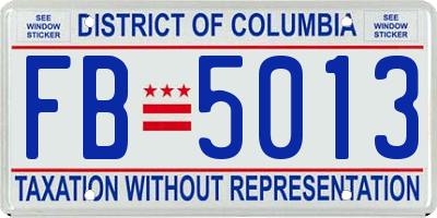 DC license plate FB5013