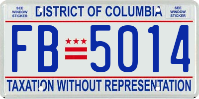 DC license plate FB5014