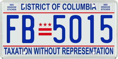 DC license plate FB5015